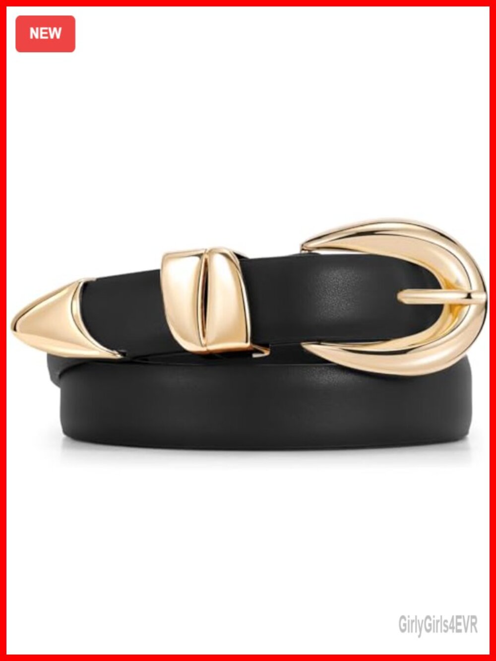 Women Faux Leather Skinny Belt Thin Adjustable Buckle For Jeans Dresses